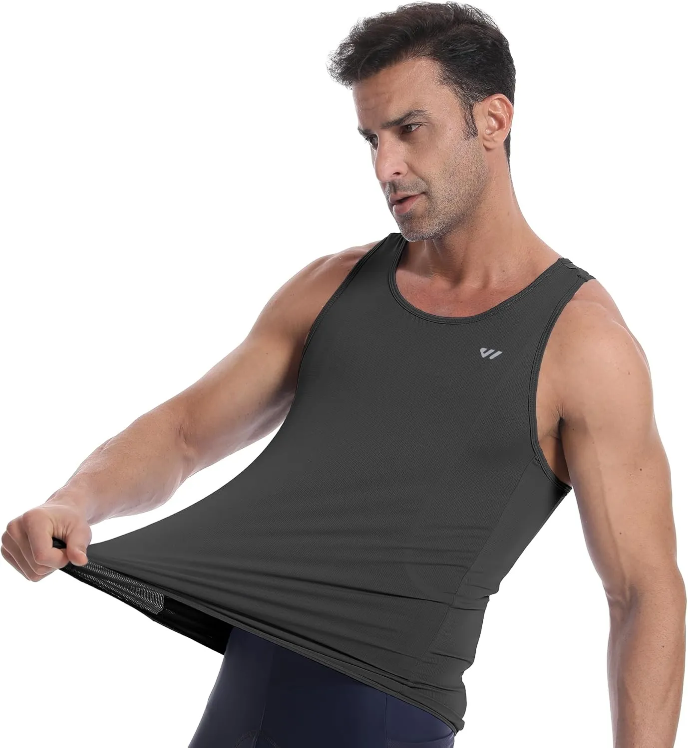 Sleeveless Cycling Jersey Men, Biking Base Layer Breathable and Lightweight with Back Pocket Sports Vest