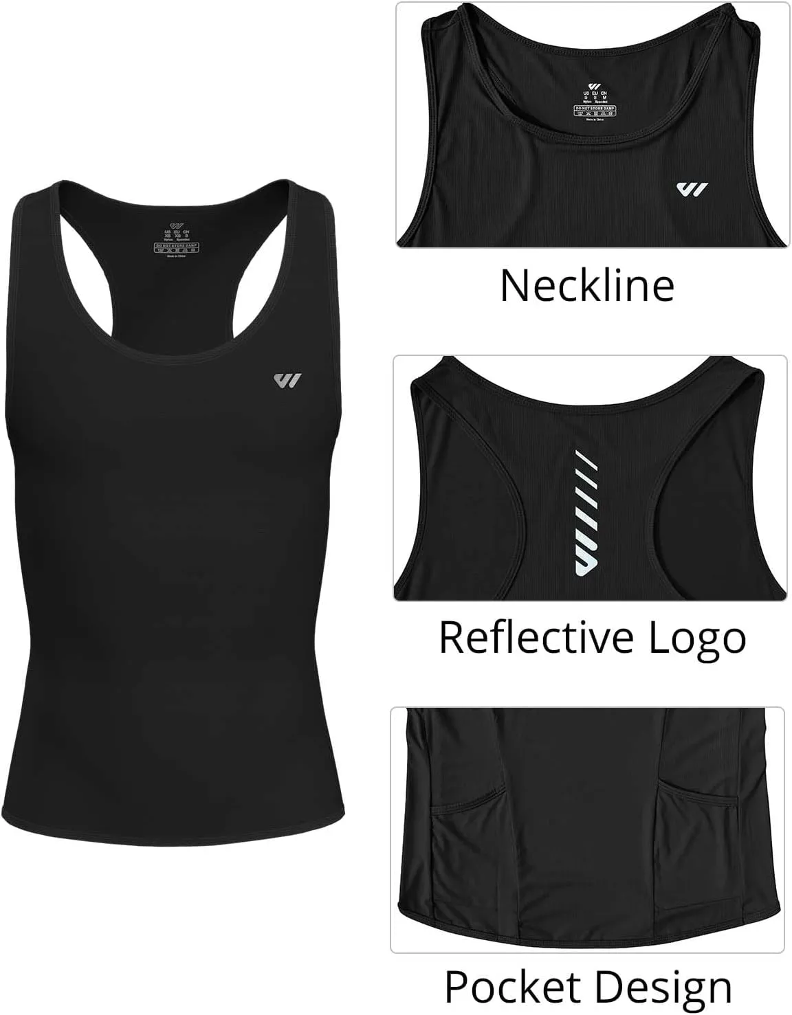 Sleeveless Cycling Jersey Men, Biking Base Layer Breathable and Lightweight with Back Pocket Sports Vest