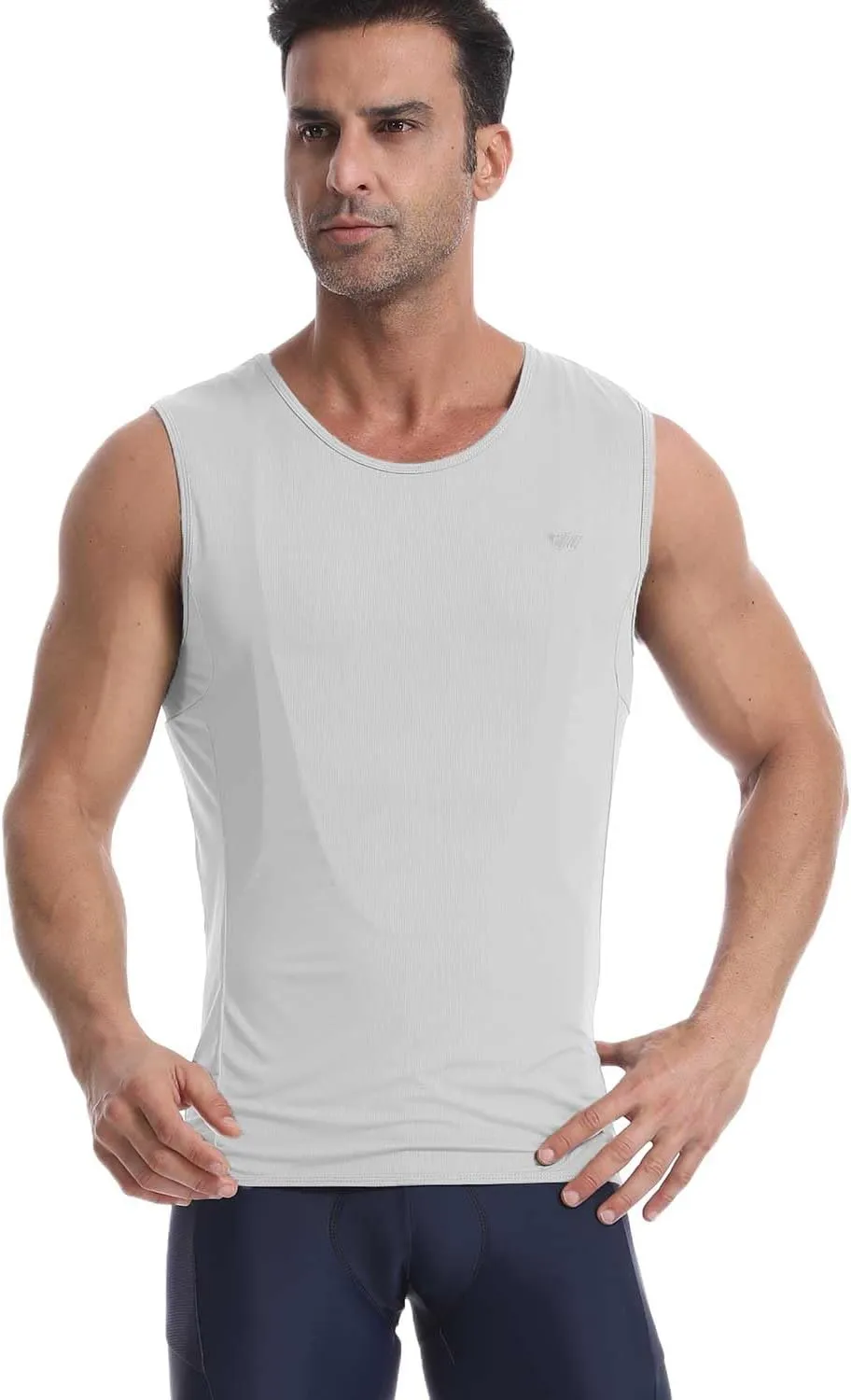 Sleeveless Cycling Jersey Men, Biking Base Layer Breathable and Lightweight with Back Pocket Sports Vest