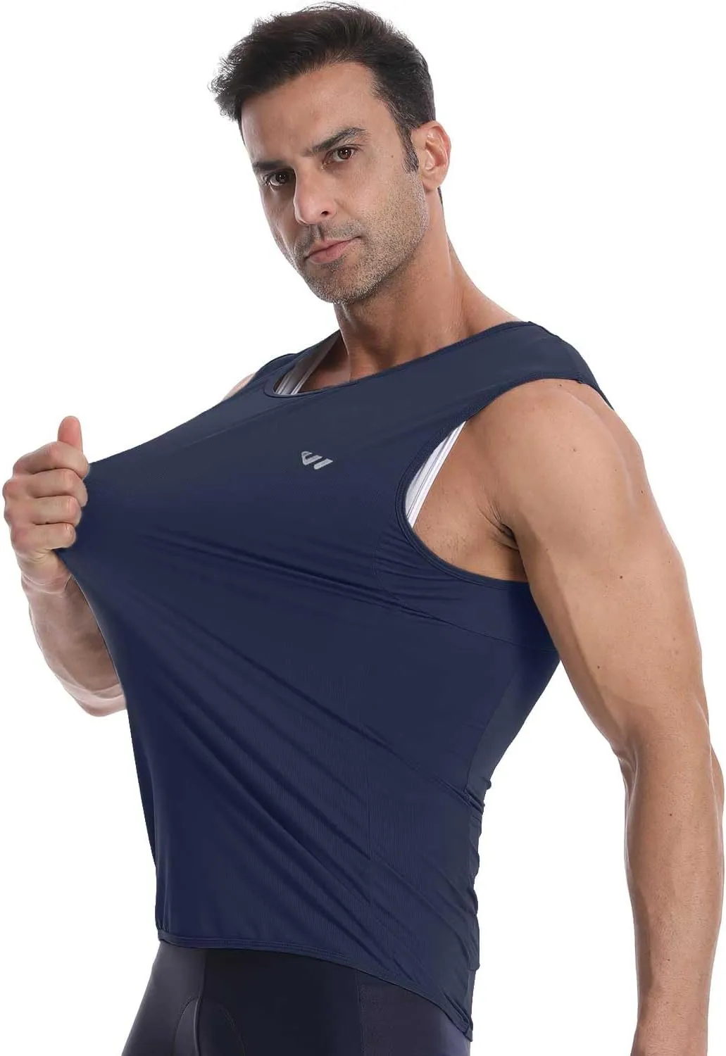 Sleeveless Cycling Jersey Men, Biking Base Layer Breathable and Lightweight with Back Pocket Sports Vest