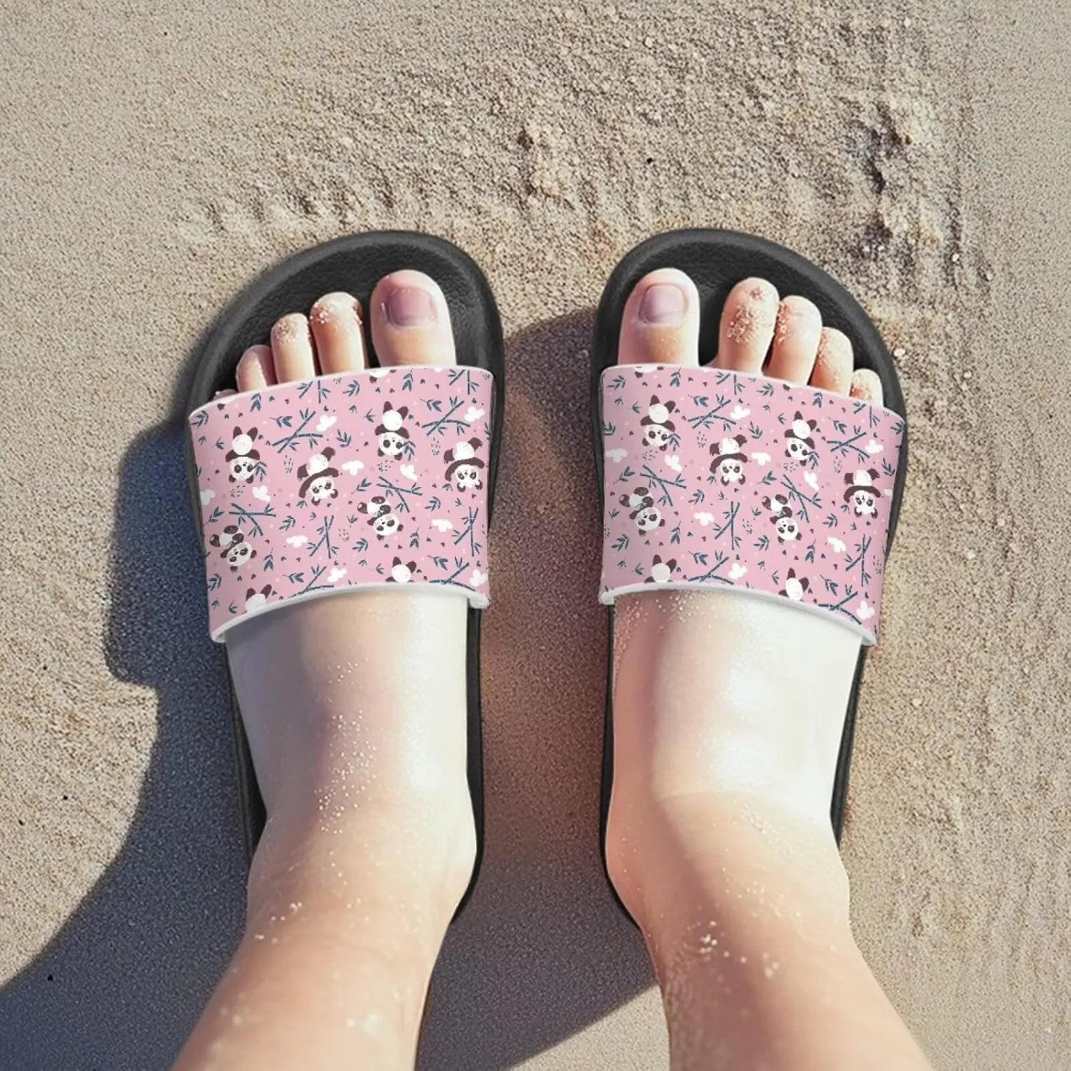 Slides for Kids, Toddler Slippers Shower Bathroom Non-Slip Open Toe Super Soft Comfy Boys Girls Home House Slide Sandals