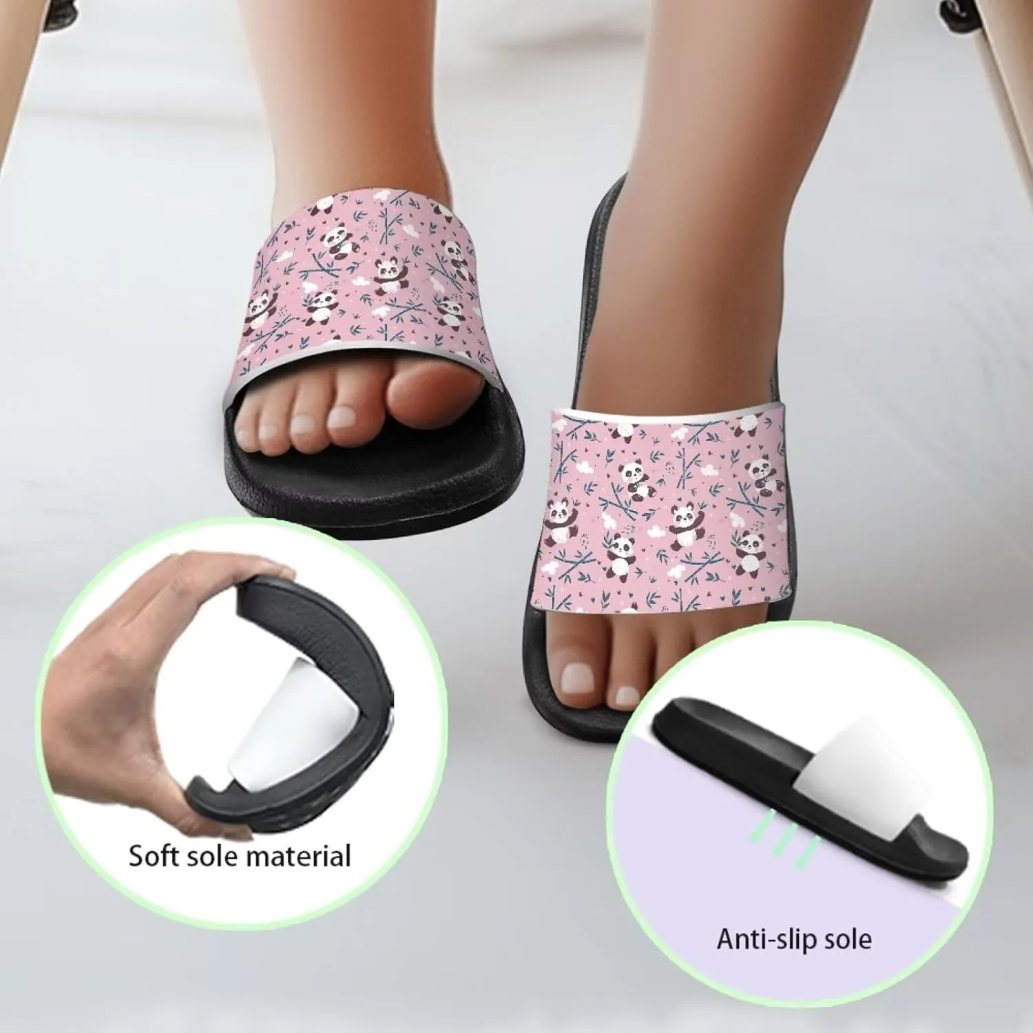 Slides for Kids, Toddler Slippers Shower Bathroom Non-Slip Open Toe Super Soft Comfy Boys Girls Home House Slide Sandals
