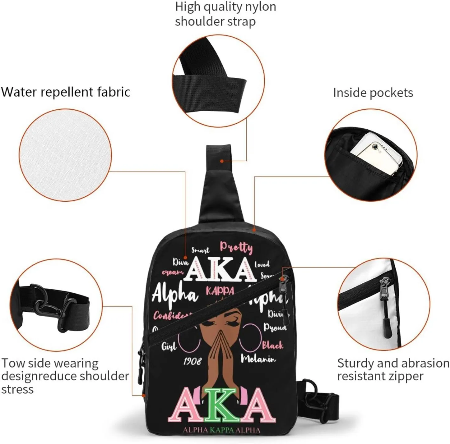 Sling Bags Paraphernalia Sorority Gifts Shoulder Backpack Small Cross Body Chest Sling Backpack