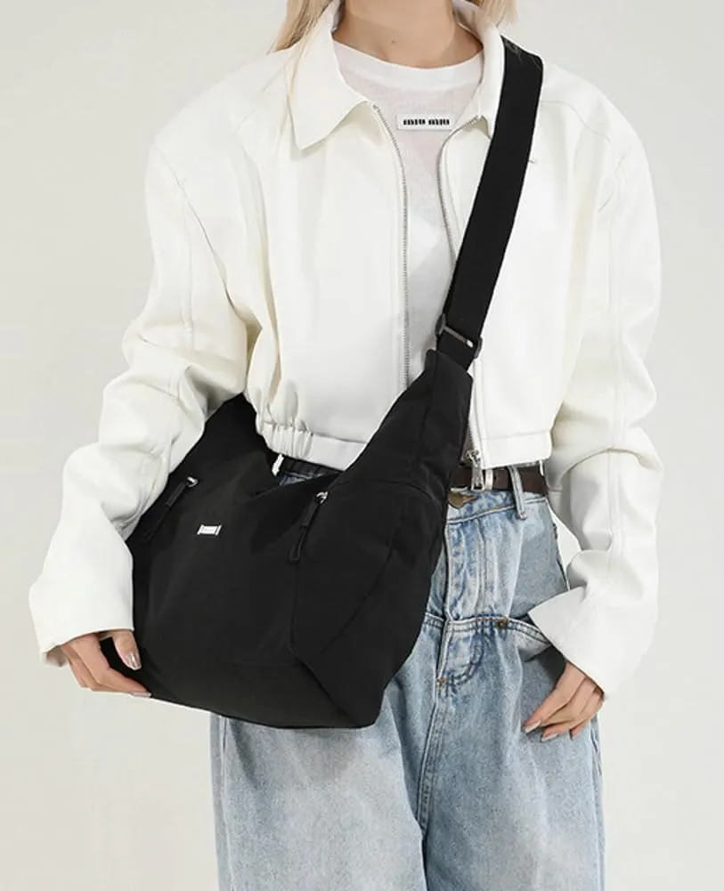 Slouchy Shoulder Bag for Women Casual Canvas Crossbody Tote Bag Large Working Handbag Dumpling Top Handle Purses
