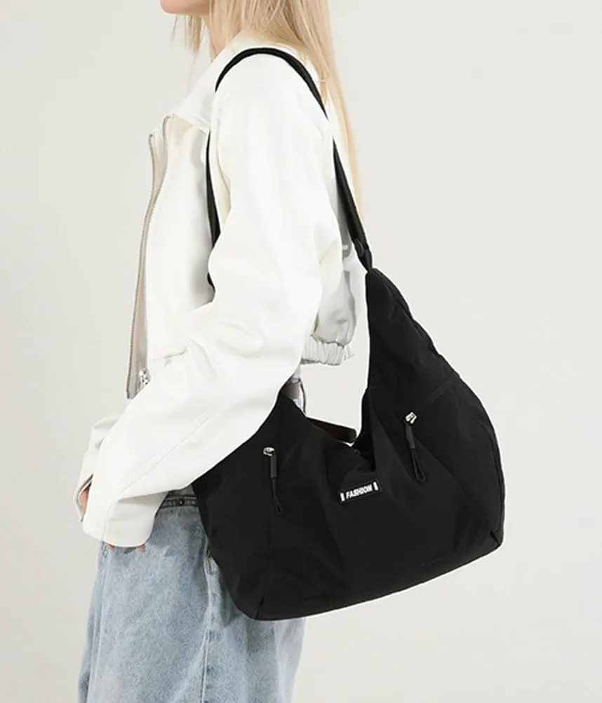 Slouchy Shoulder Bag for Women Casual Canvas Crossbody Tote Bag Large Working Handbag Dumpling Top Handle Purses