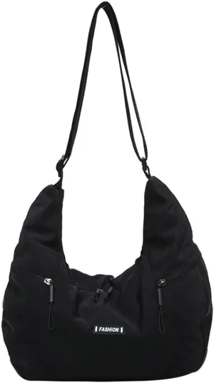 Slouchy Shoulder Bag for Women Casual Canvas Crossbody Tote Bag Large Working Handbag Dumpling Top Handle Purses