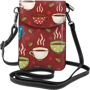 Small Crossbody Bag For Women,Leather Phone Purse Women'S Shoulder Handbags Wallet Purse -Elephant And Flowers