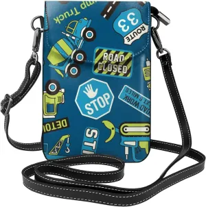 Small Crossbody Bag For Women,Leather Phone Purse Women'S Shoulder Handbags Wallet Purse -Mushrooms And Rainbows Peace