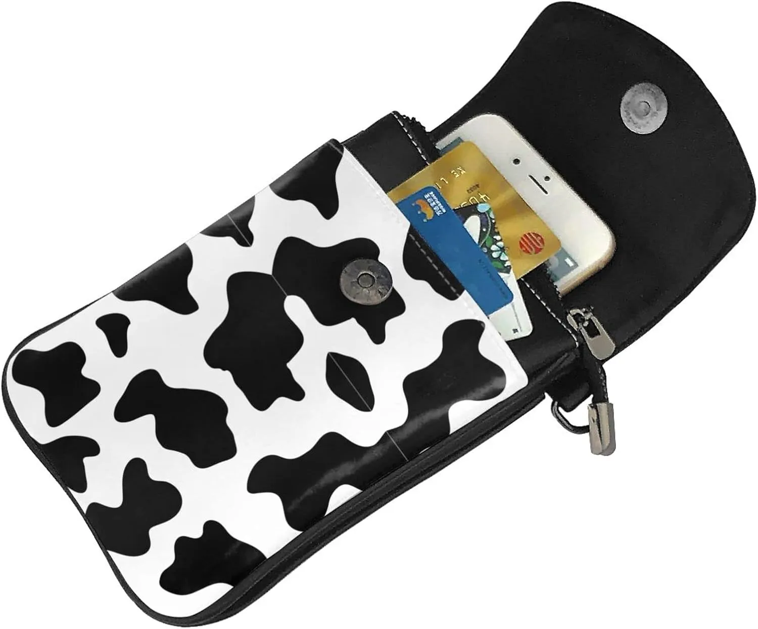 Small Crossbody Bag For Women,Leather Phone Purse Women'S Shoulder Handbags Wallet Purse -Mushrooms And Rainbows Peace