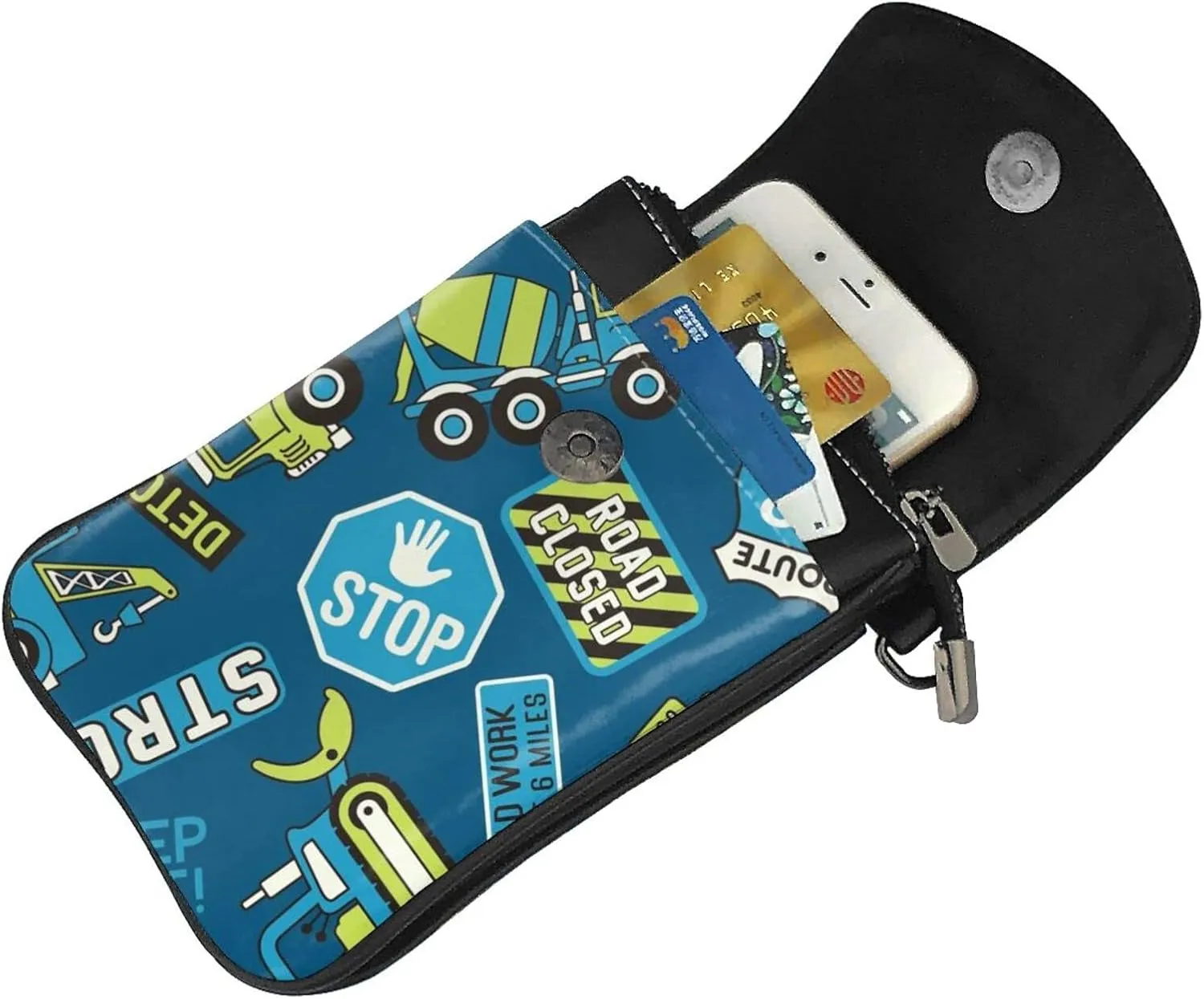 Small Crossbody Bag For Women,Leather Phone Purse Women'S Shoulder Handbags Wallet Purse -Mushrooms And Rainbows Peace