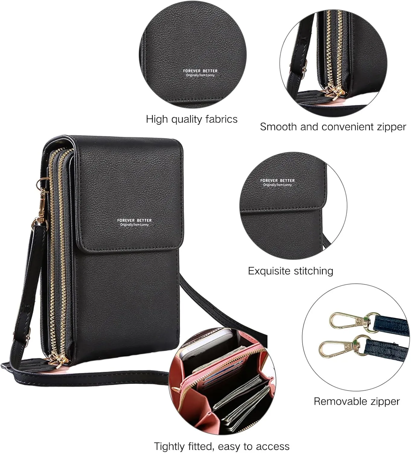 Small Crossbody Cell Phone Bag for Women, Mini Shoulder Purse with Credit Card Slots