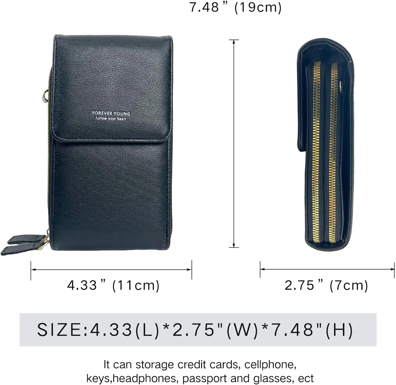 Small Crossbody Cell Phone Bag for Women, Mini Shoulder Purse with Credit Card Slots