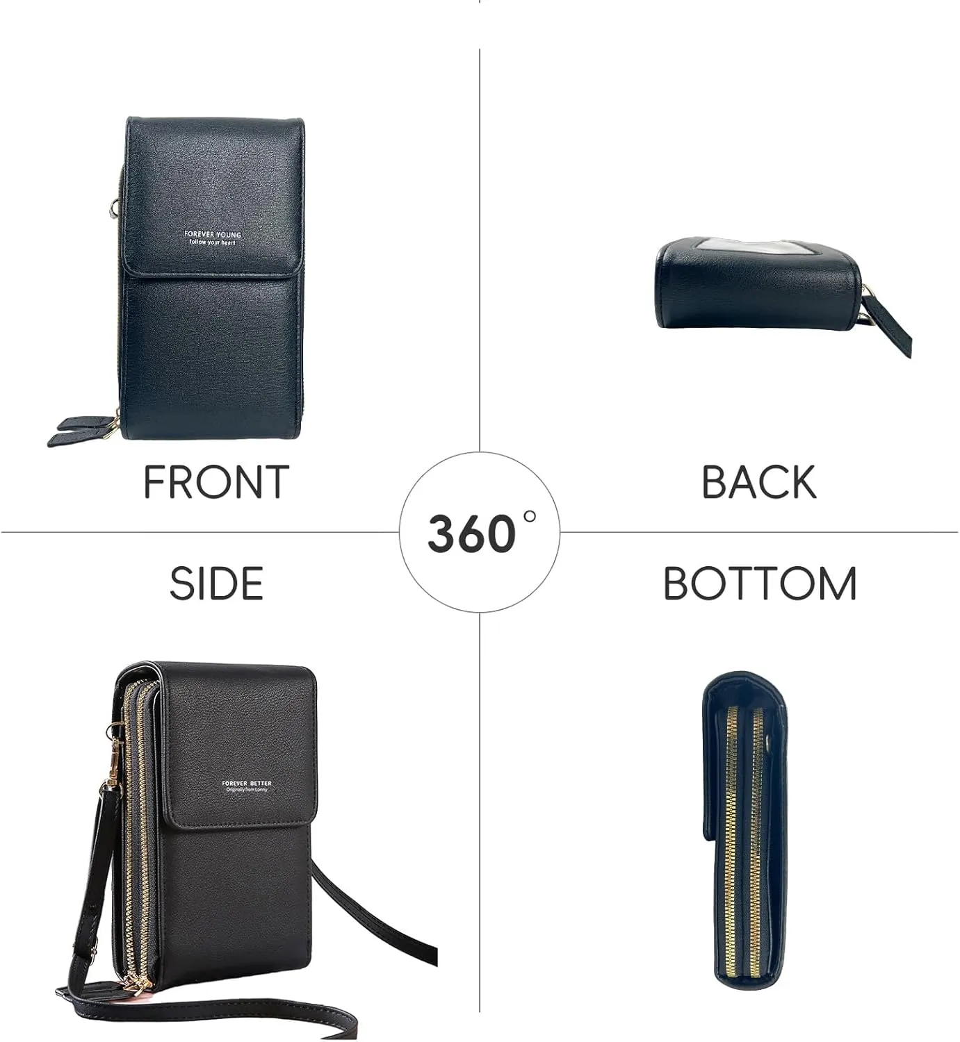 Small Crossbody Cell Phone Bag for Women, Mini Shoulder Purse with Credit Card Slots