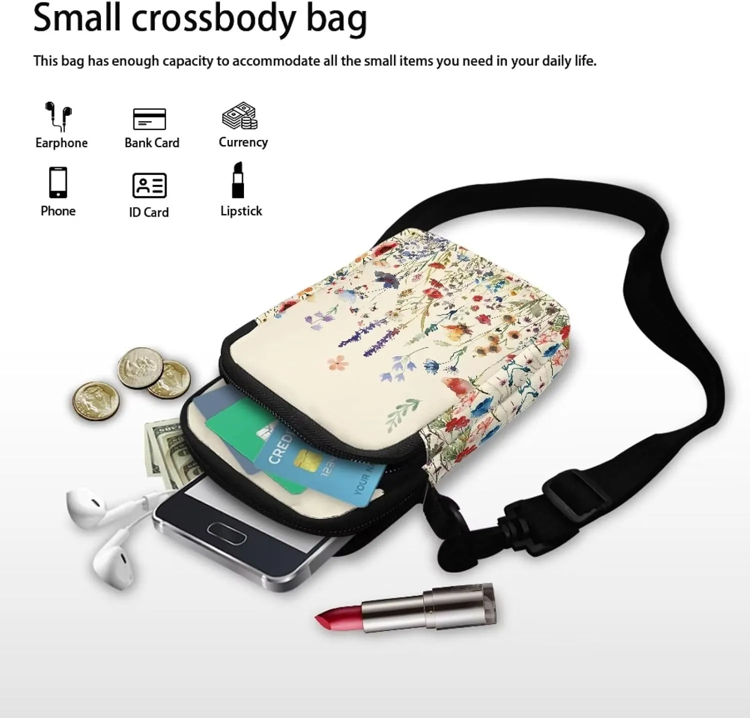 Small Crossbody Phone Bag for Women Cell Phone Purse Wallet Cute Shoulder Bag