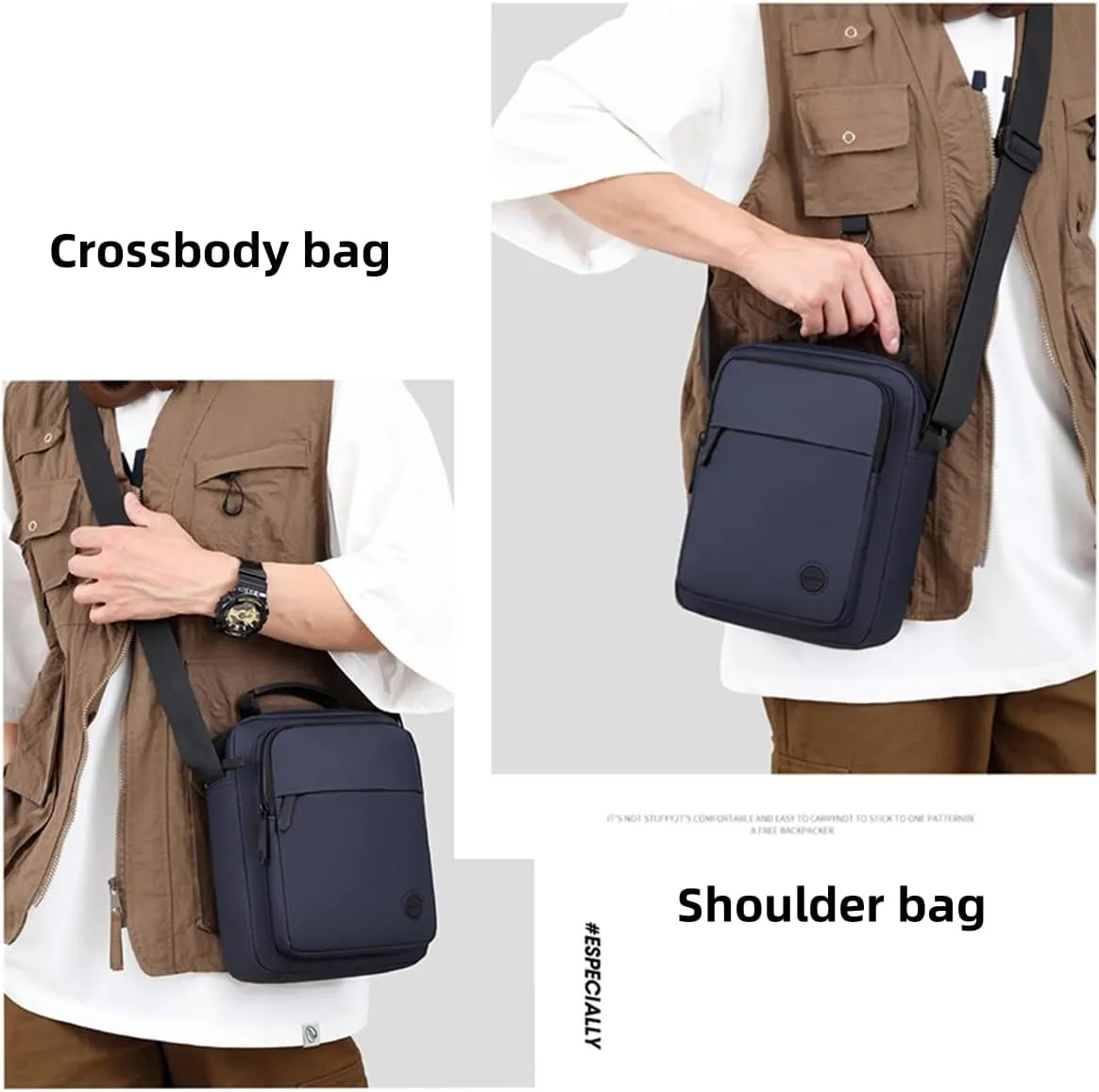 Small Messenger Bag for Men Women, Purse for Men Multi Pocket Purses Bag Hold Phone Handset Anti Theft