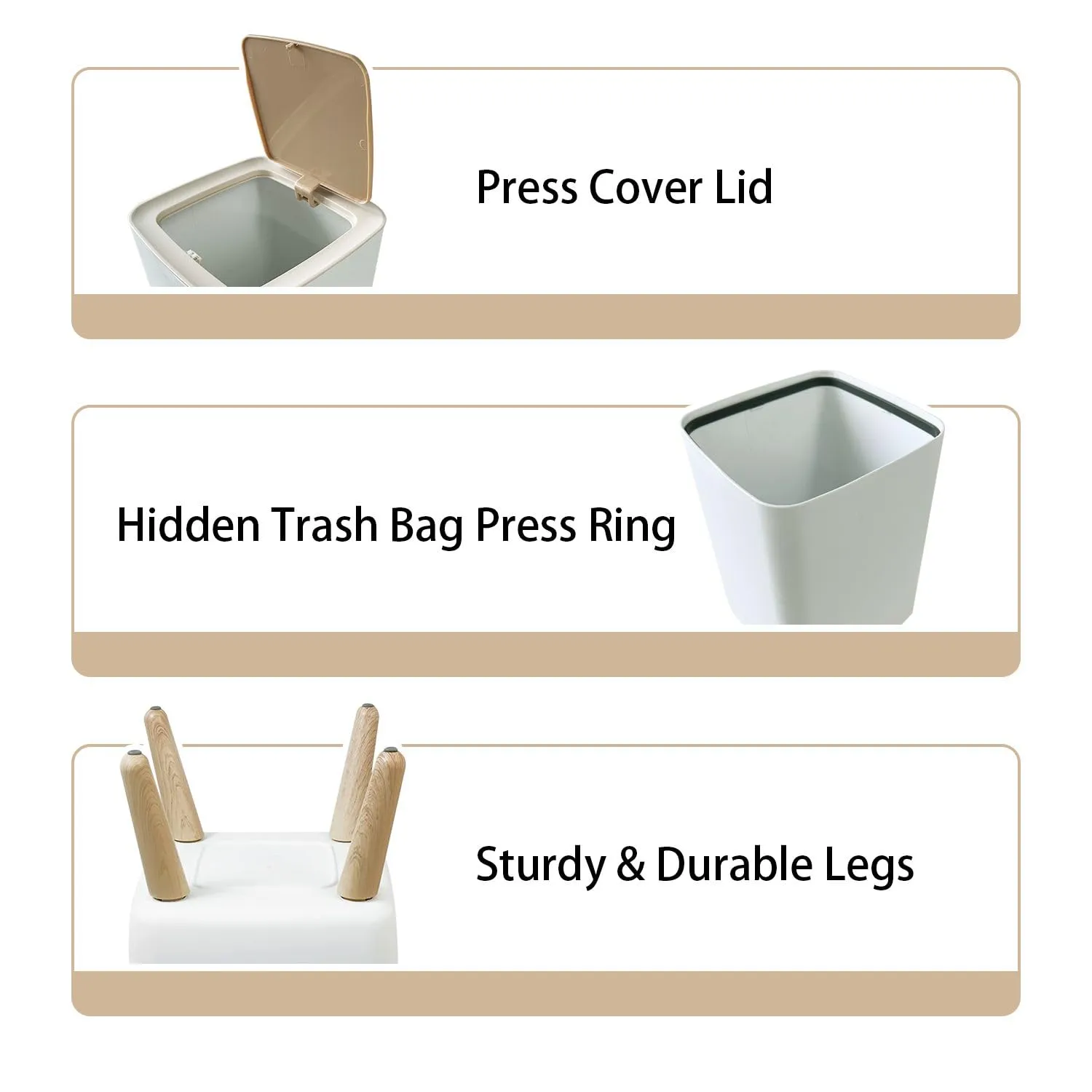 Small Trash Can with Lid Small retro car baggage luggage beach equipment roof fully packed Wastebasket with Press Cover Dog Proof Garbage Can Waste Bin for Kitchen Bathroom Nursery 2.6 Gallon