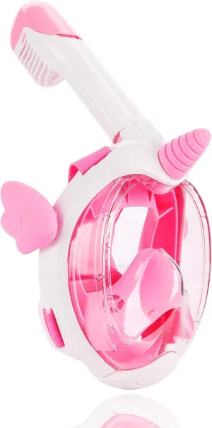 Snorkel Mask for Kids, Full Face Snorkeling Gear with180° Panoramic View, Snorkeling Set Anti-Fog Anti-Leak for Boys Girls
