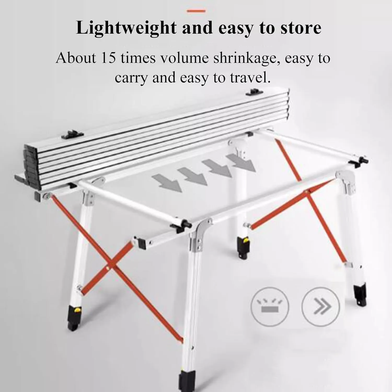 SOBOUR Aluminum Alloy Camping Table Folding Picnic Tables Ultralight Compact Camping Table Roll Up Table Top for Camping Hiking