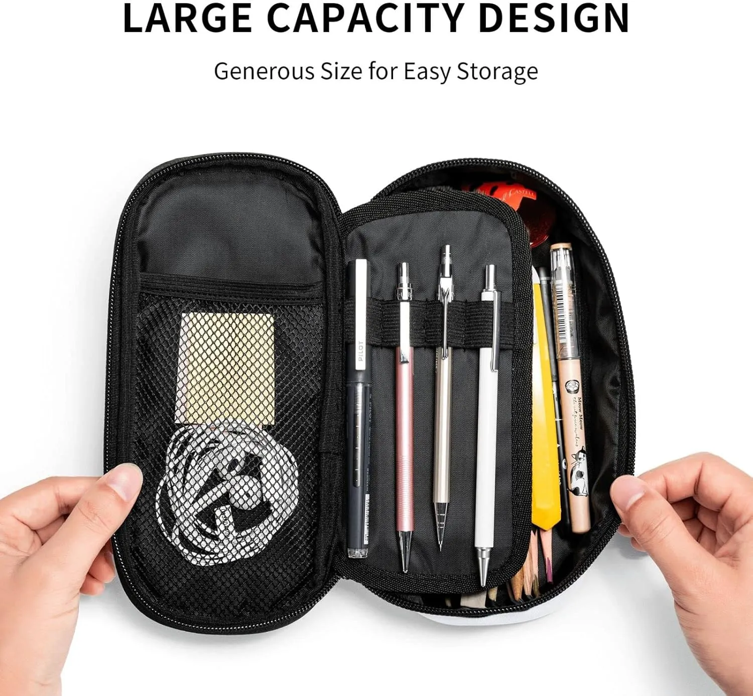Soccer Pencil Case for Boys Teens Men, Sports Pencil Box with Soccer Balls Pattern, Large Capacity Durable Pencil Pouch Storage Pen Bag Organizer Stationery for Adults Work Office