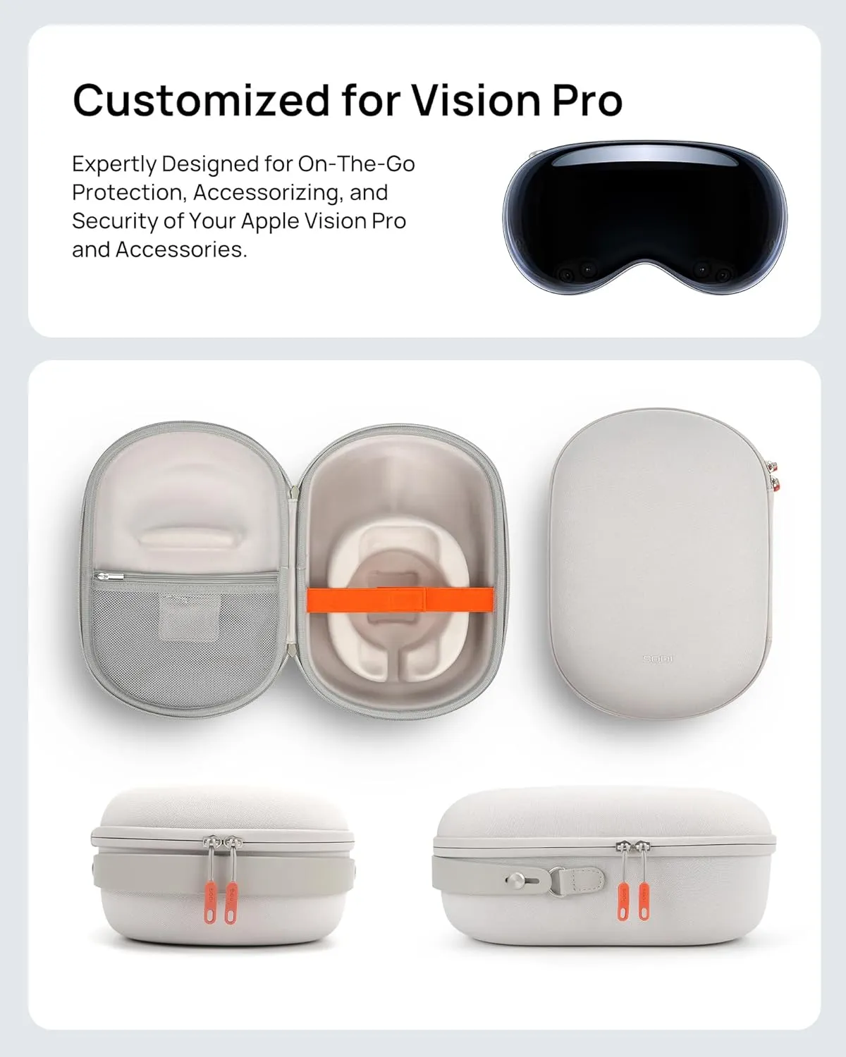 SODI Hard Travel Case Compatible with Apple Vision Pro, Protective Carrying Case with Lens Protector & Battery Holder, Portable Storage for Vision Pro Accessories