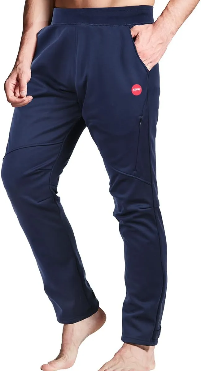 Souke Sports Men's Winter Cycling Pants, Windproof Fleece Thermal Bike Pants, Breathable Athletic Sweatpants for Running
