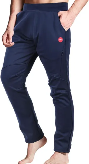 Souke Sports Men's Winter Cycling Pants, Windproof Fleece Thermal Bike Pants, Breathable Athletic Sweatpants for Running