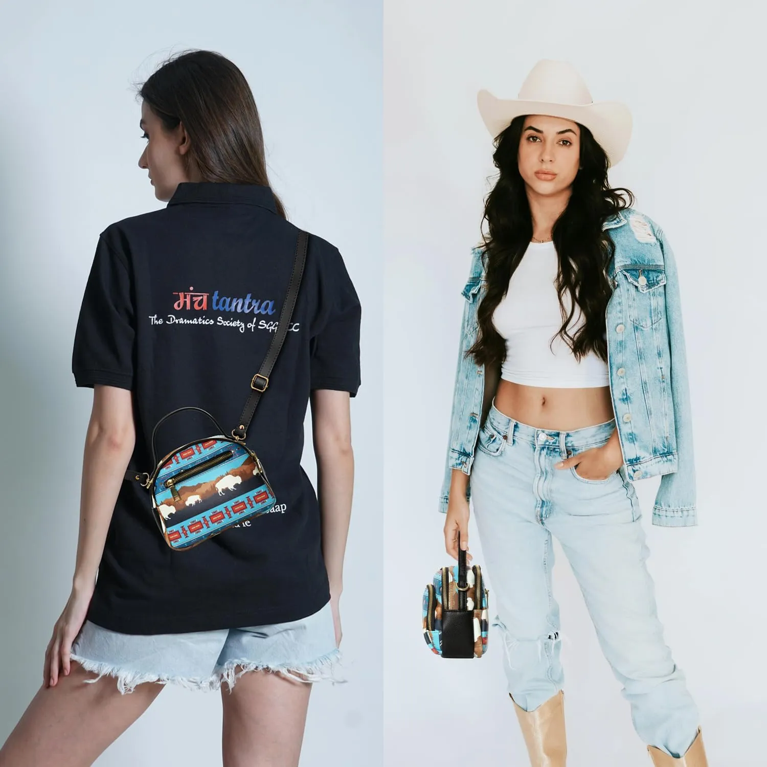 Southwest Crossbody Bags For Women, Handbags, Shoulder Bag, Purse, Pu Leather, With Adjustable Strap