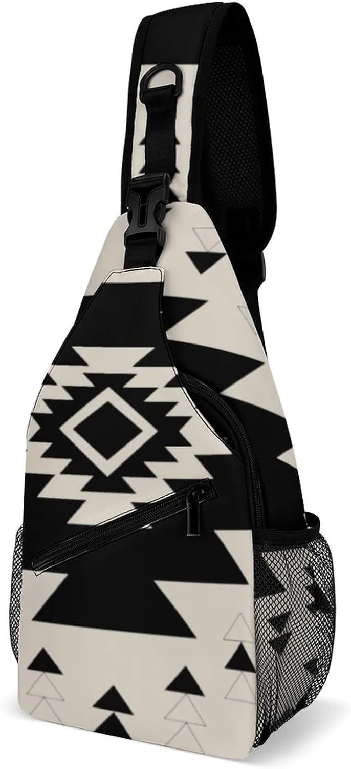 Southwest Pattern A Spacious And Large Capacity Portable Adjustable Chest Bag