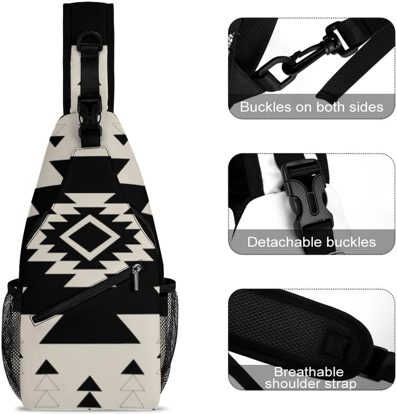 Southwest Pattern A Spacious And Large Capacity Portable Adjustable Chest Bag