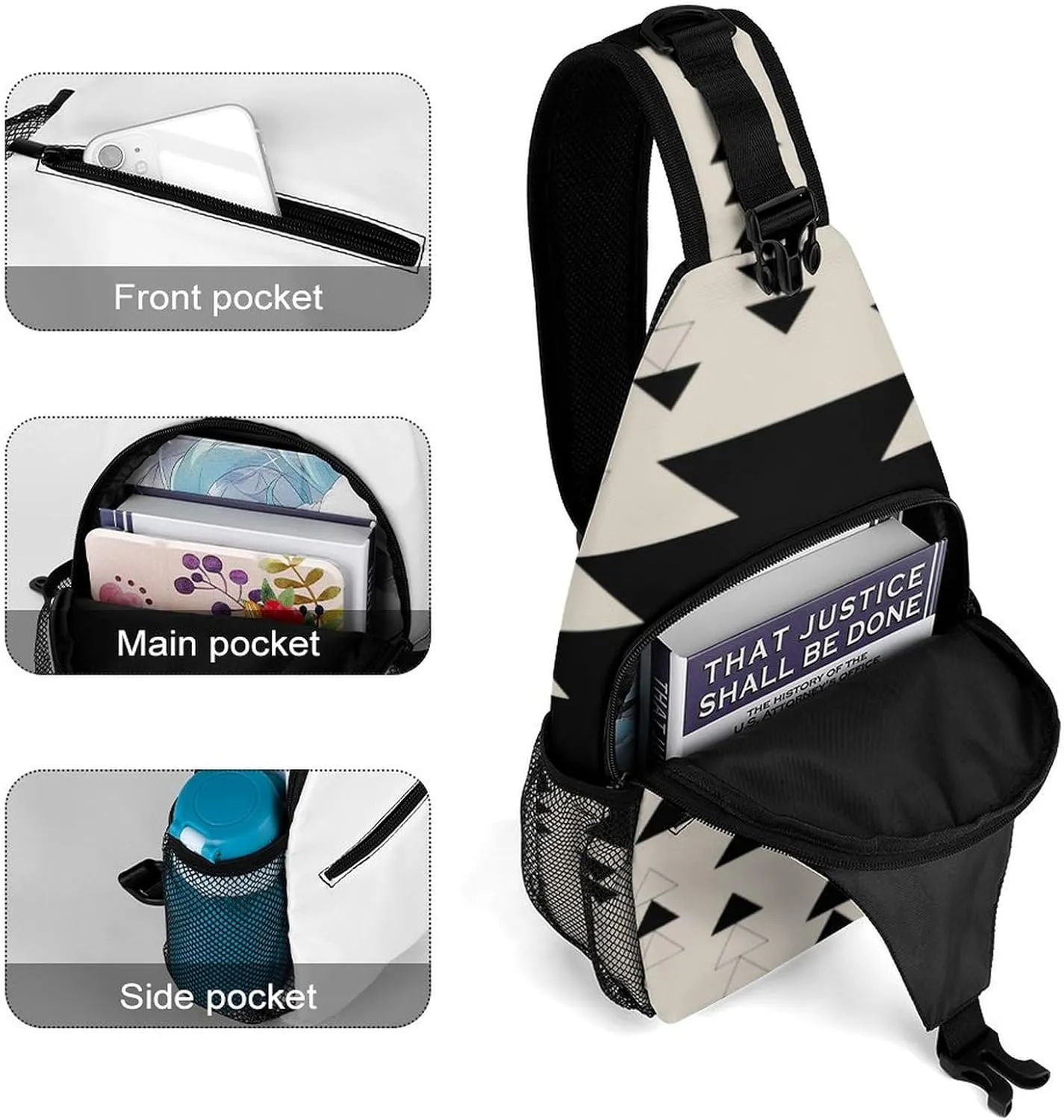 Southwest Pattern A Spacious And Large Capacity Portable Adjustable Chest Bag