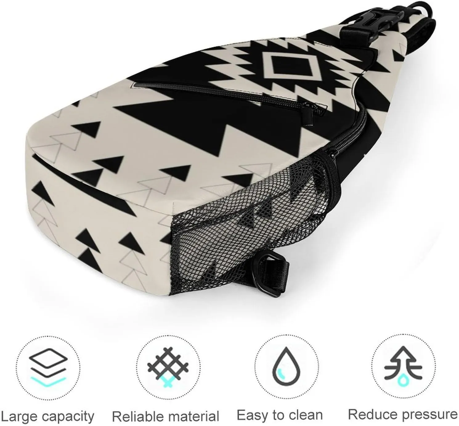 Southwest Pattern A Spacious And Large Capacity Portable Adjustable Chest Bag