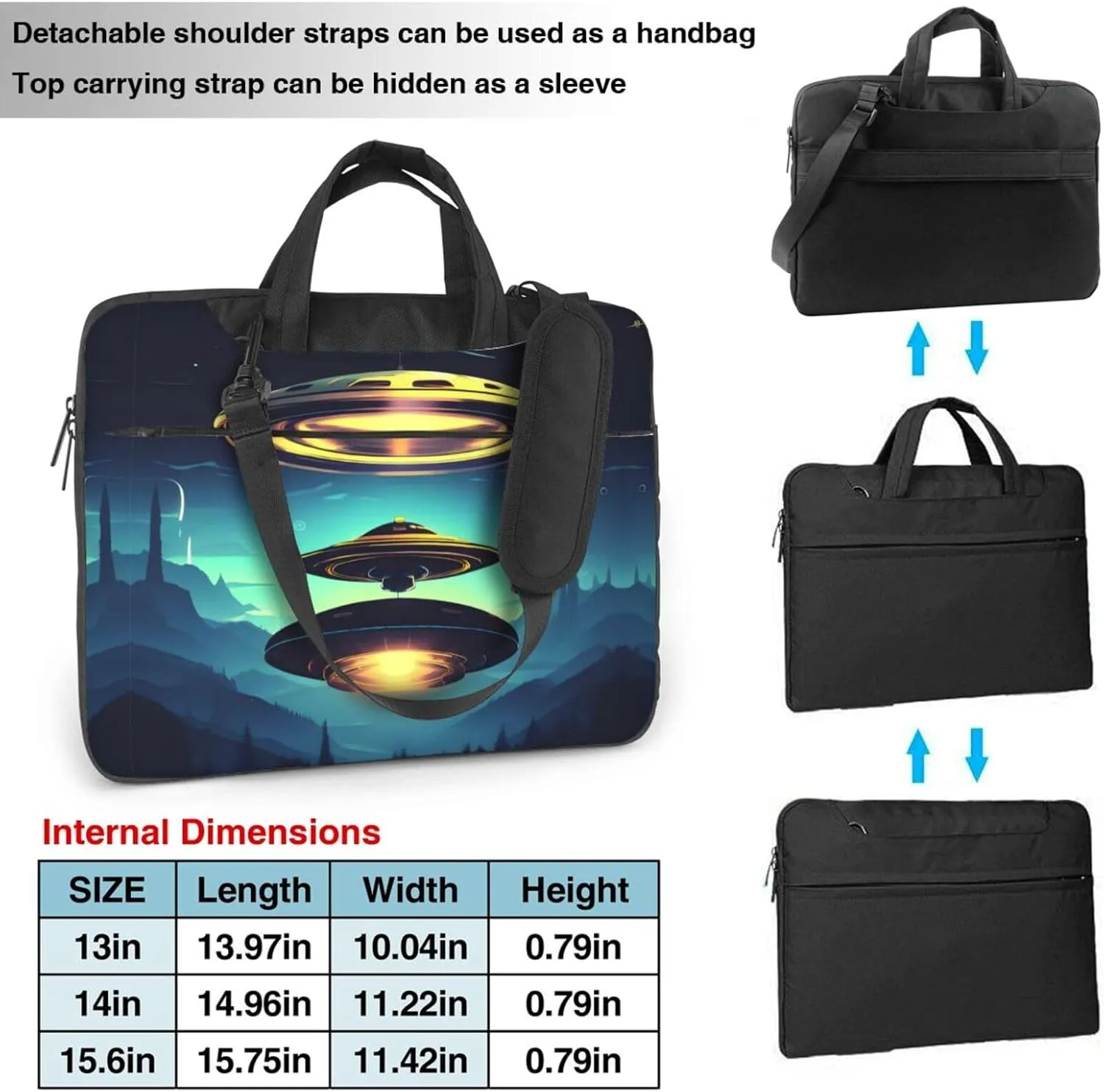 Spacecraft descend Prints Laptop Bag - with Soft Interior, Multiple Pockets - Ideal for Men, Travel and Business