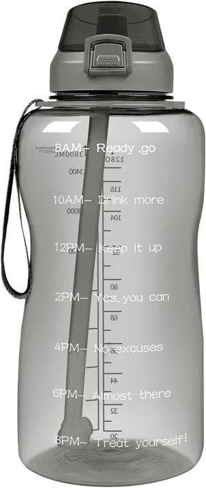 Sports Cup Large-Capacity Outdoor Sports Water Bottle with Rebound Straw Plastic Cup Rope Water Cup