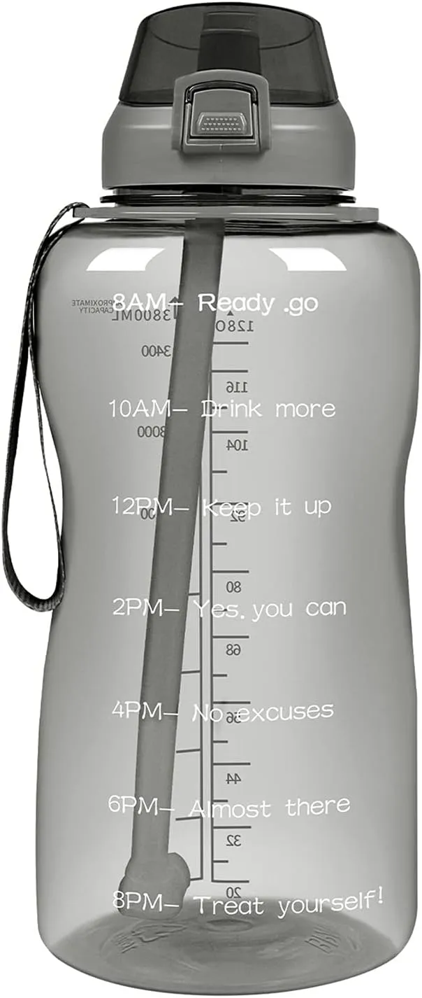 Sports Cup Large-Capacity Outdoor Sports Water Bottle with Rebound Straw Plastic Cup Rope Water Cup