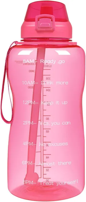 Sports Cup Large-Capacity Outdoor Sports Water Bottle with Rebound Straw Plastic Cup Rope Water Cup