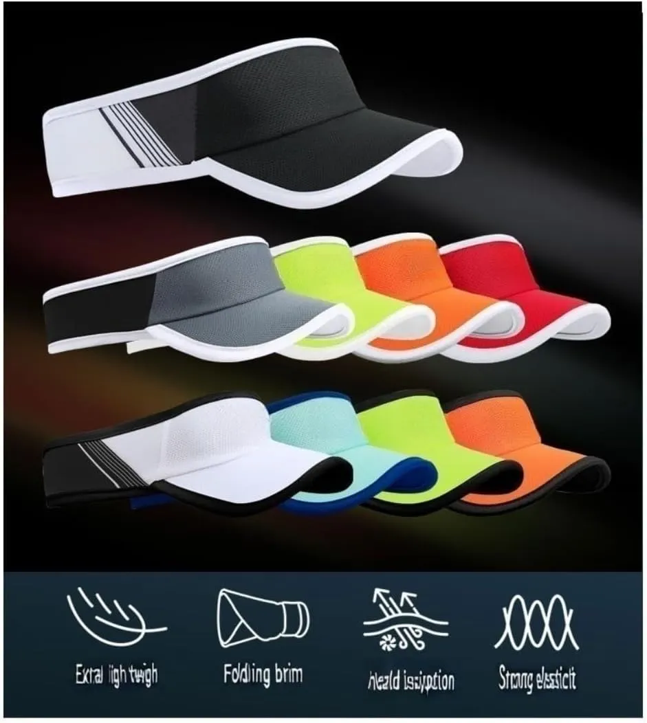 Sports Sun Visor, Lightweight Packable Cooling Stretchy Visor Hat Baseball Cap.