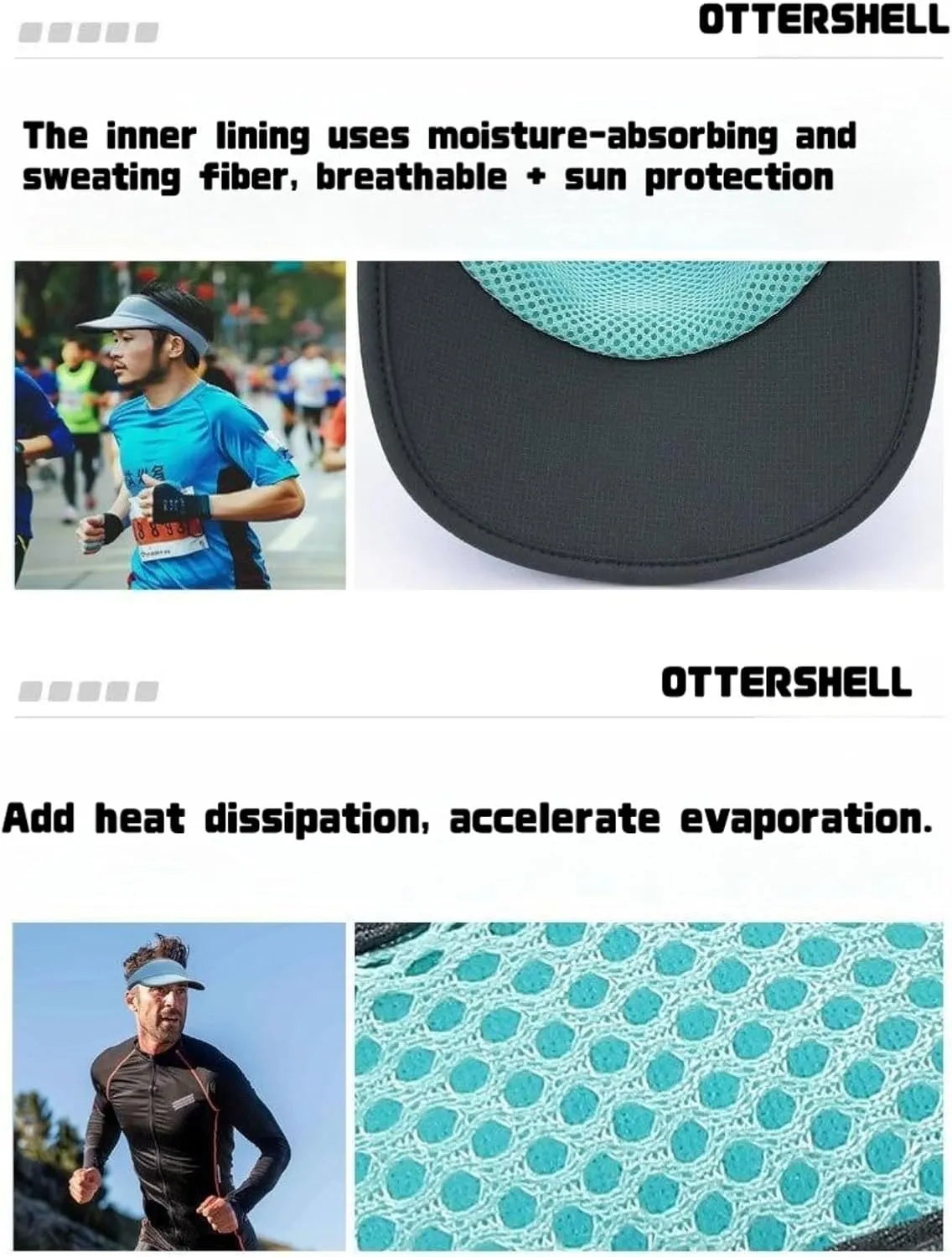 Sports Sun Visor, Lightweight Packable Cooling Stretchy Visor Hat Baseball Cap.