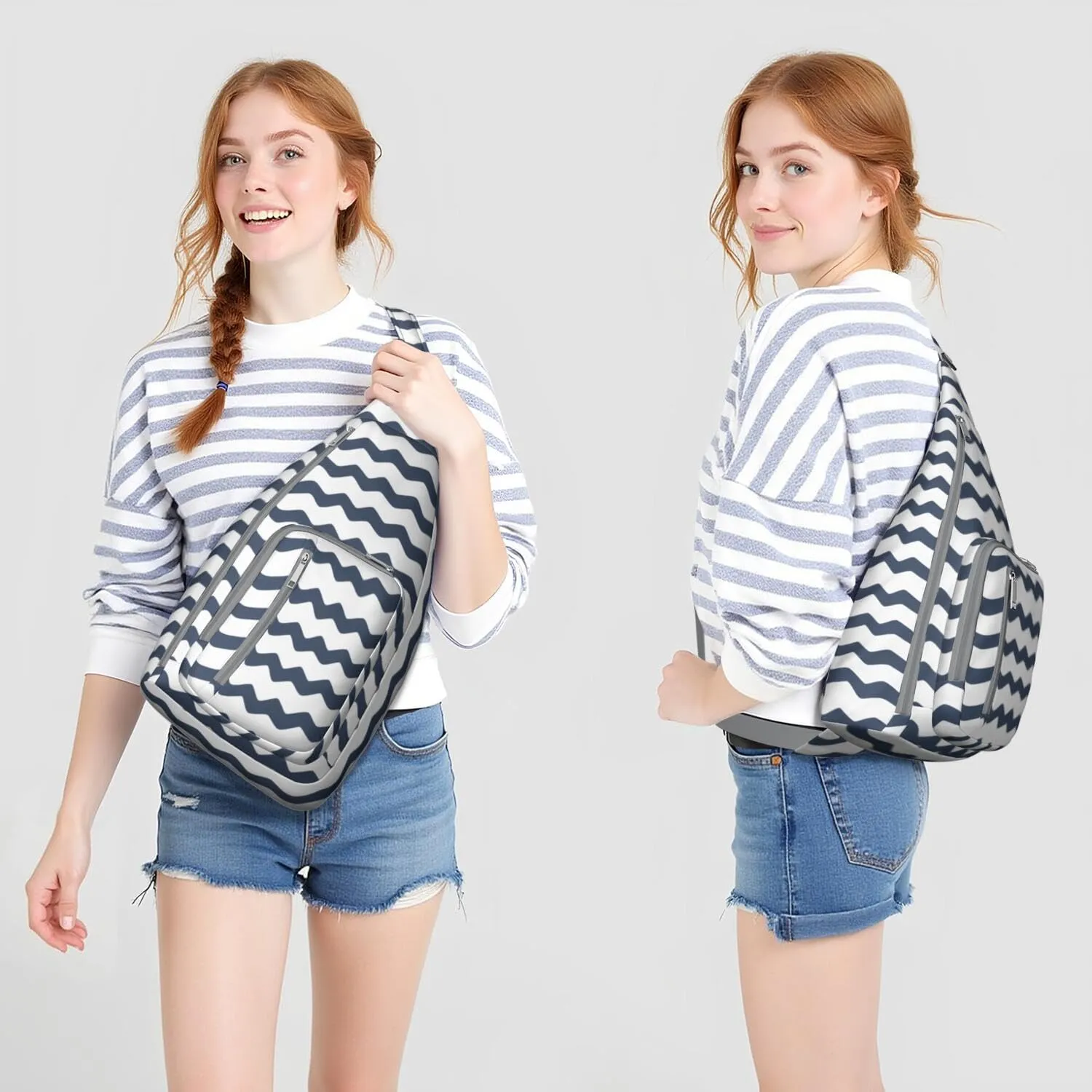 Spring Summer Beach Wave Crossbody Bag Daypack for Women Men Lightweight Waterproof Sling Bag Backpack Hiking Cycling