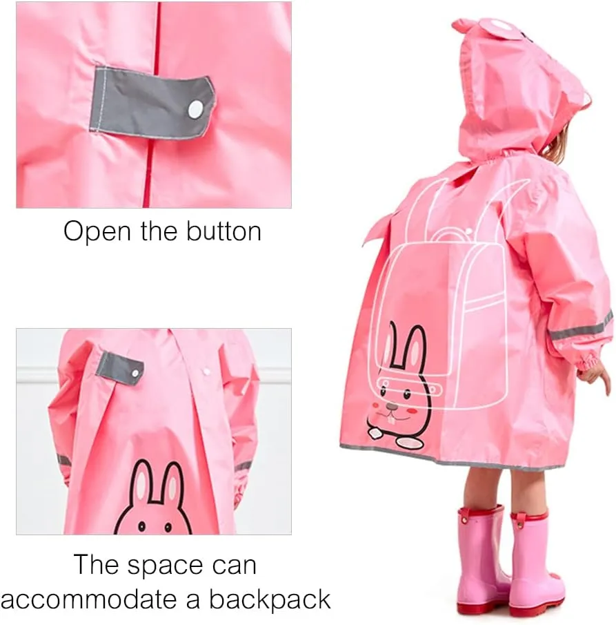 SSAWcasa Rain Poncho Kids with Hood, Toddler Rain Jacket Coat Girls Boys, Children Baby Raincoat Rainwear Gear Outerwear