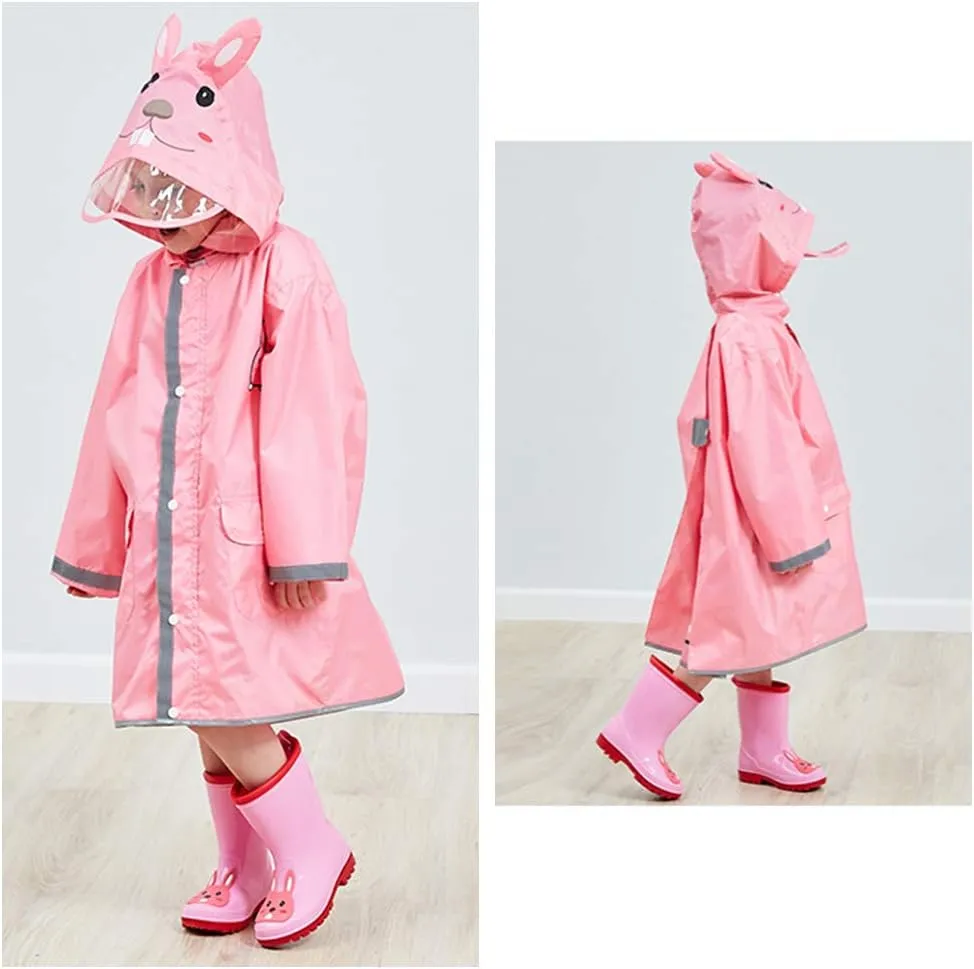 SSAWcasa Rain Poncho Kids with Hood, Toddler Rain Jacket Coat Girls Boys, Children Baby Raincoat Rainwear Gear Outerwear