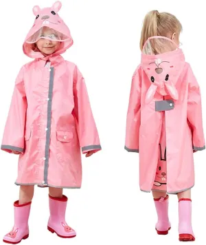 SSAWcasa Rain Poncho Kids with Hood, Toddler Rain Jacket Coat Girls Boys, Children Baby Raincoat Rainwear Gear Outerwear