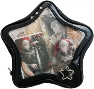 Star Single Shoulder Crossbody Bag Handbag and Purse for Women Ita Bag with Insert Pins Display Backpack (black)