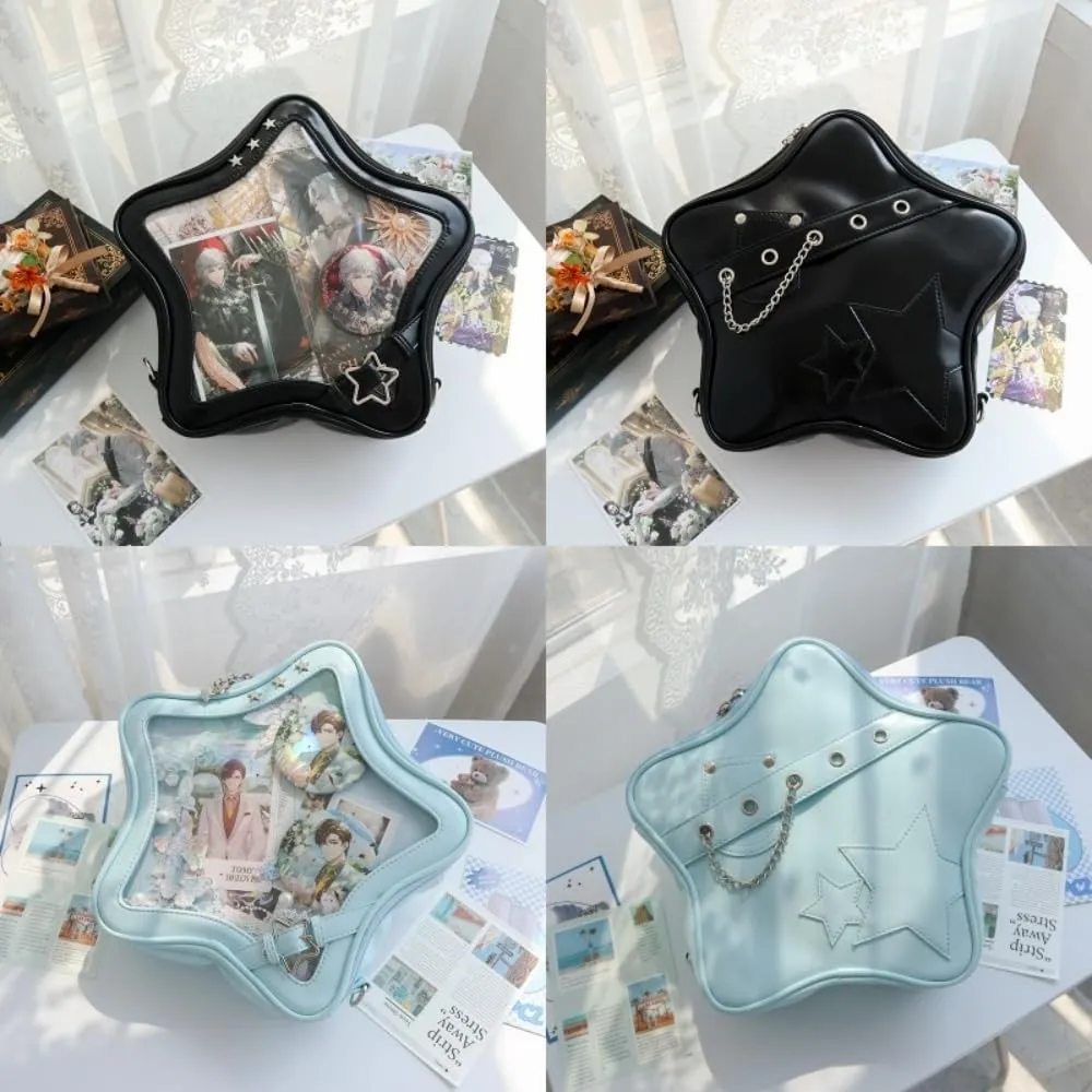 Star Single Shoulder Crossbody Bag Handbag and Purse for Women Ita Bag with Insert Pins Display Backpack (black)