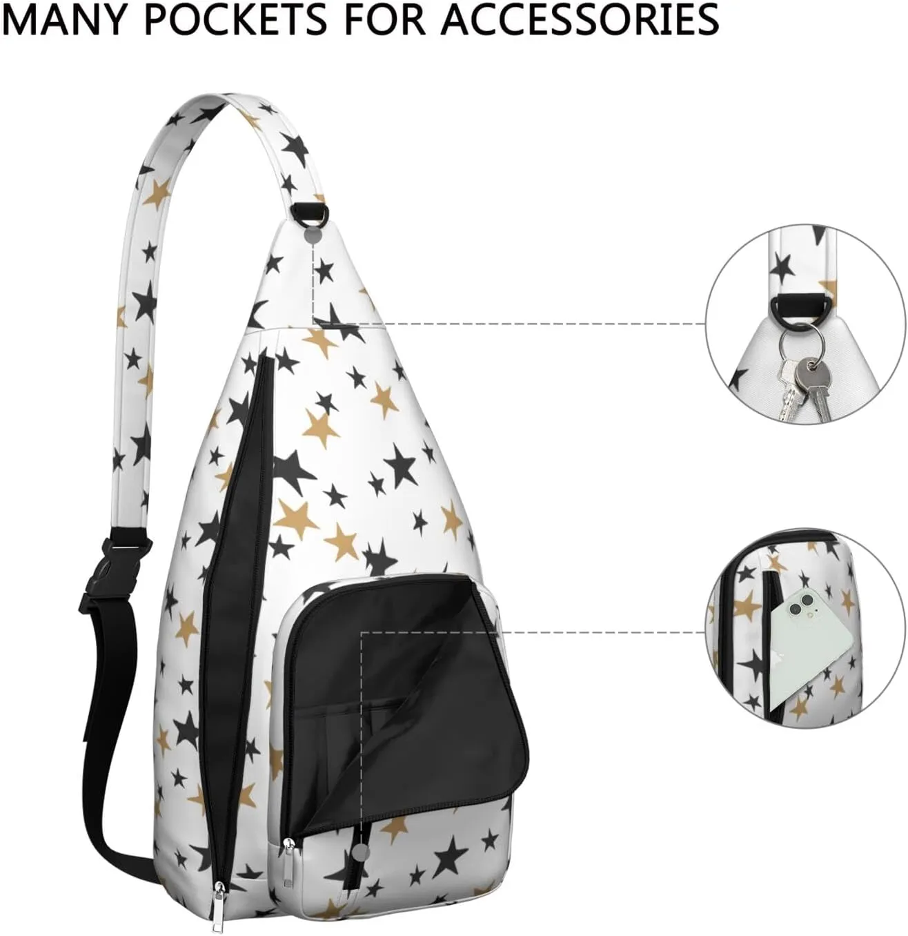 Star System Crossbody Bag Daypack for Women Men Lightweight Waterproof Sling Bag Backpack Hiking Cycling