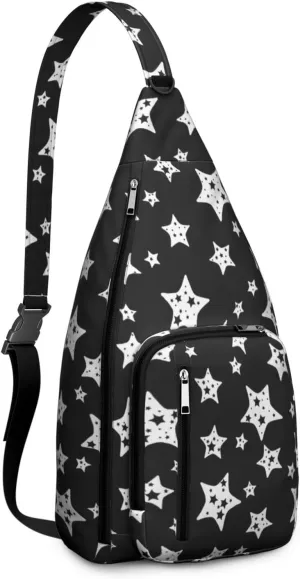 Star Tile Crossbody Bag Daypack for Women Men Lightweight Waterproof Sling Bag Backpack Hiking Cycling