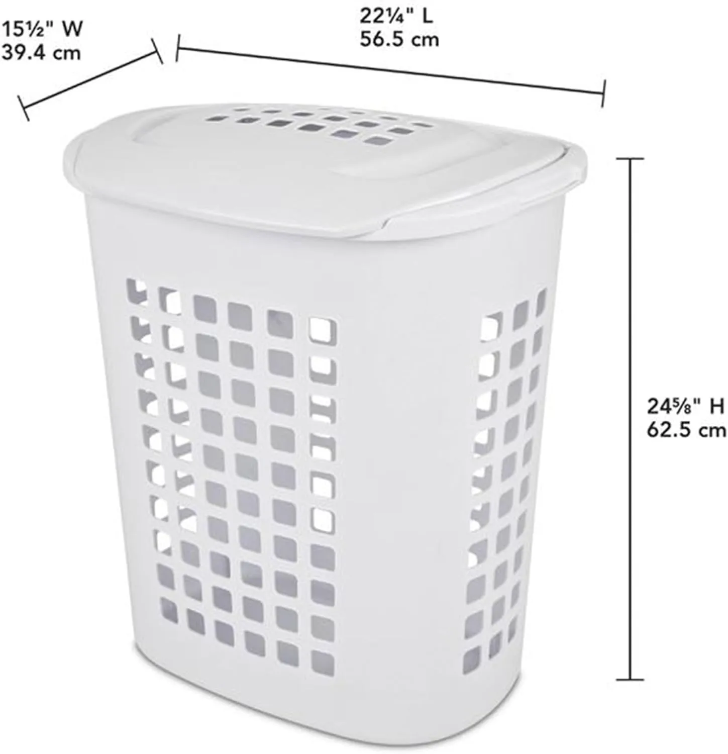 Sterilite 12218004 2.3 Bushel/81 Liter LiftTop Laundry Hamper, White, 4-Pack