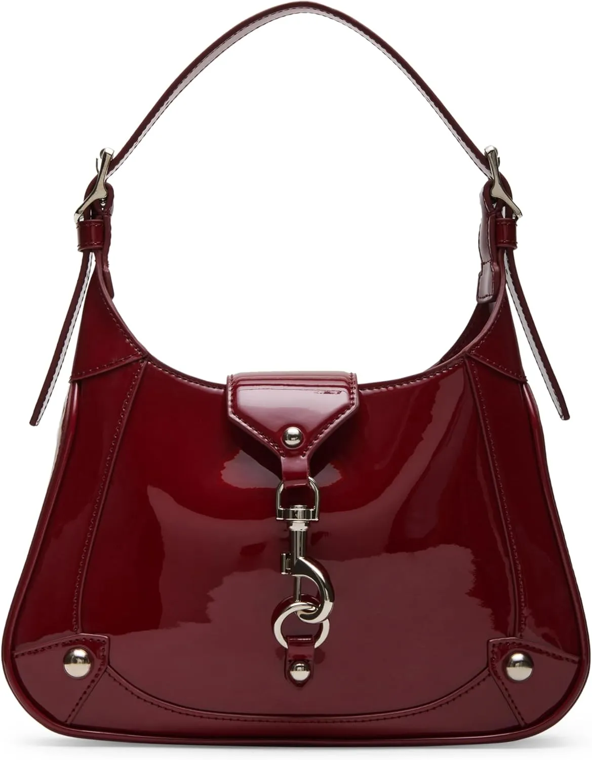 Steve Madden Tully-P Patent Shoulder Bag, Burgundy