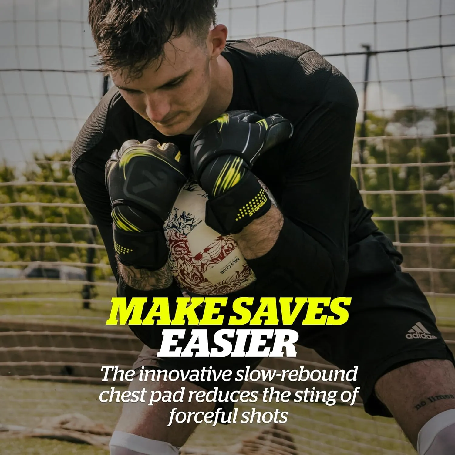 Storelli BodyShield Goalkeeper Undershirt, Compression Shirt, Sports Accessories, Goalie Shirt, Turf Protection, Lightweight