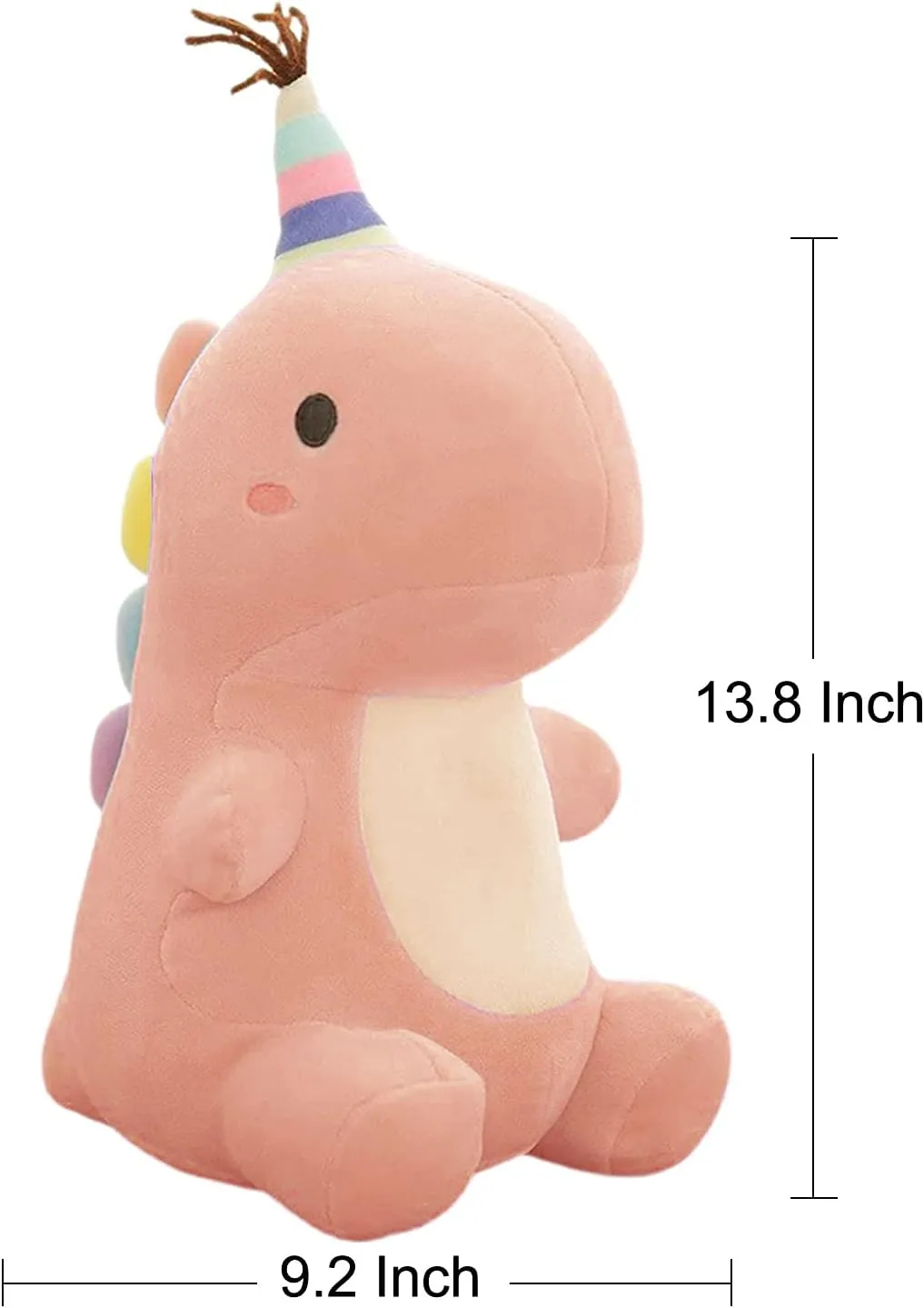 Stuffed Animal Plush Toys, Cute Dinosaur Toy, Soft Dino Plushies for Kids Plush Doll Gifts for Boys Girls (Pink, 13.8 Inch)