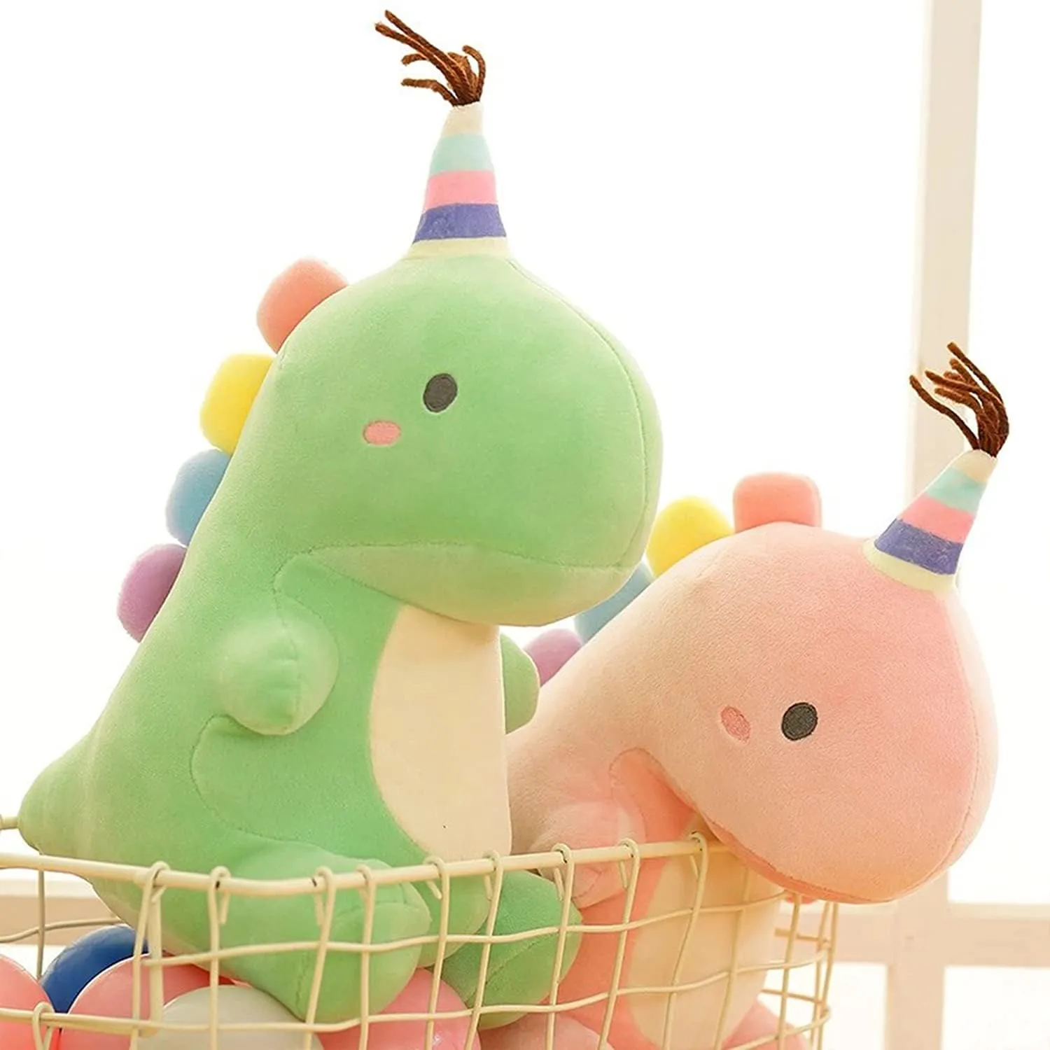 Stuffed Animal Plush Toys, Cute Dinosaur Toy, Soft Dino Plushies for Kids Plush Doll Gifts for Boys Girls (Pink, 13.8 Inch)